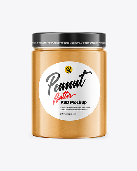 Jar with Peanut Butter Mockup