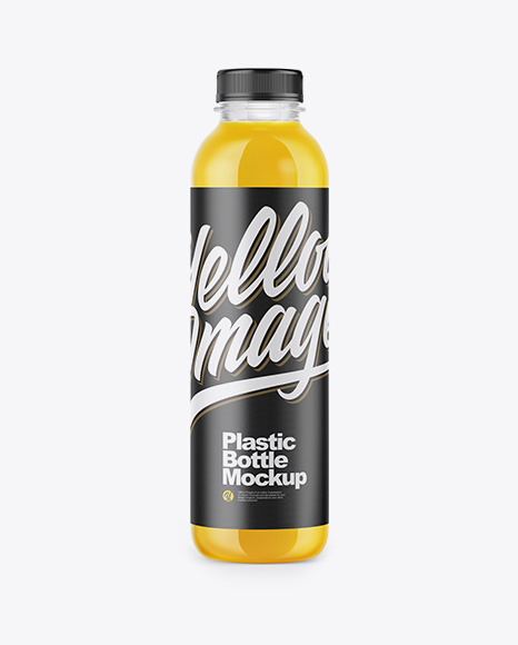 Clear Bottle with Orange Juice Mockup