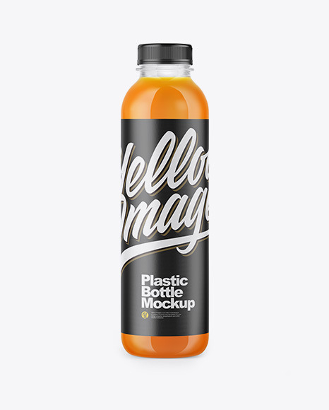 Clear Bottle with Carrot Juice Mockup