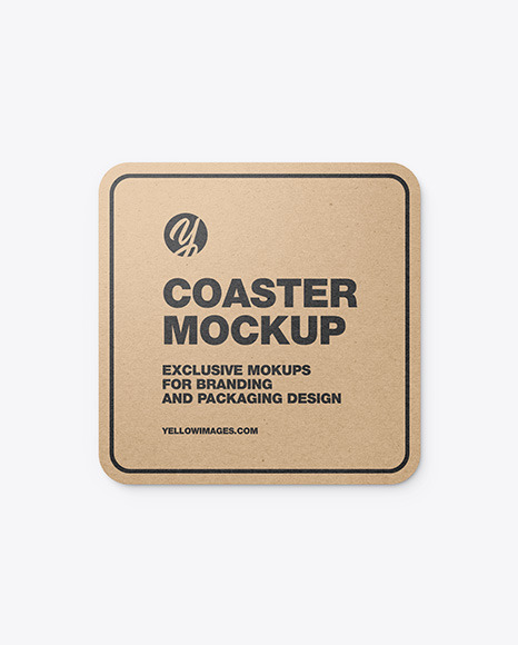 Kraft Beverage Coaster Mockup