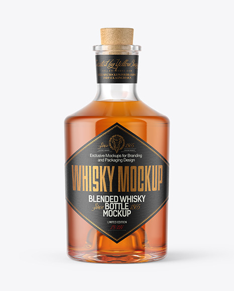 Whiskey Bottle with Cork Mockup