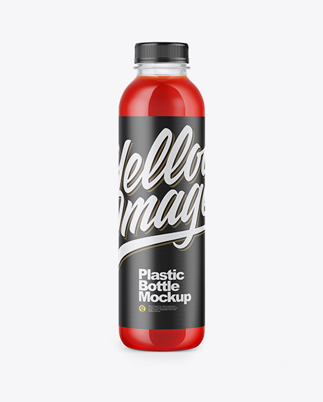Clear Bottle with Tomato Juice Mockup