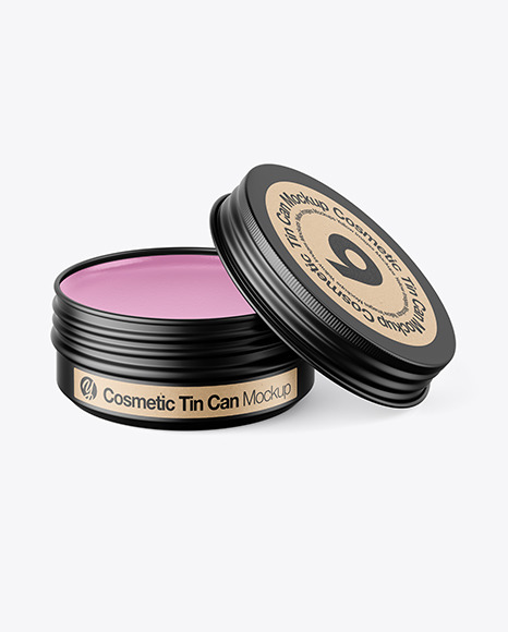 60g Matte Cosmetic Tin Can Mockup