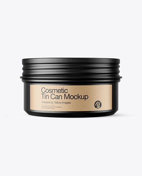 100g Matte Cosmetic Tin Can Mockup