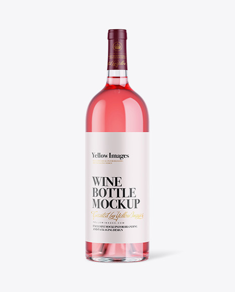 1L Rose Wine Bottle Mockup