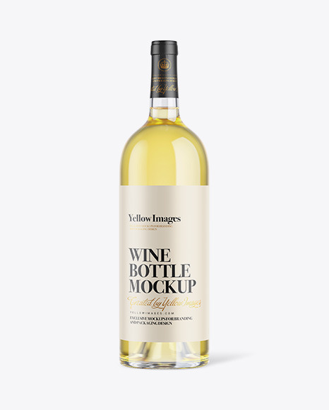 1L White Wine Bottle Mockup