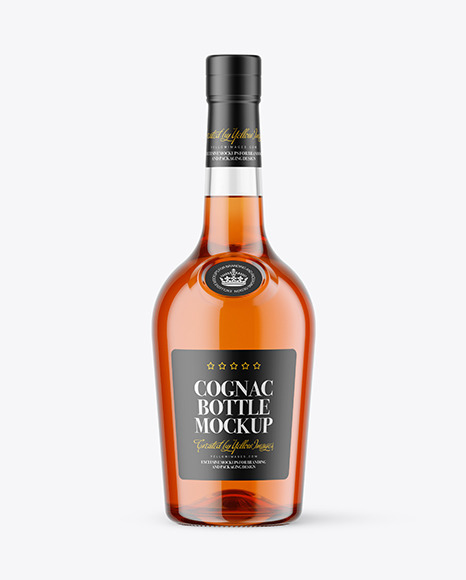 500ml Clear Glass Cognac Bottle Mockup