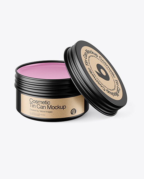 100g Matte Cosmetic Tin Can Mockup