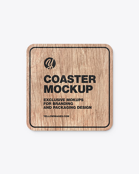 Wooden Beverage Coaster Mockup