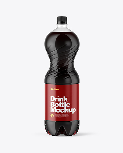 2L PET Bottle With Cola Mockup