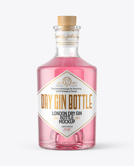 Gin Bottle with Cork Mockup