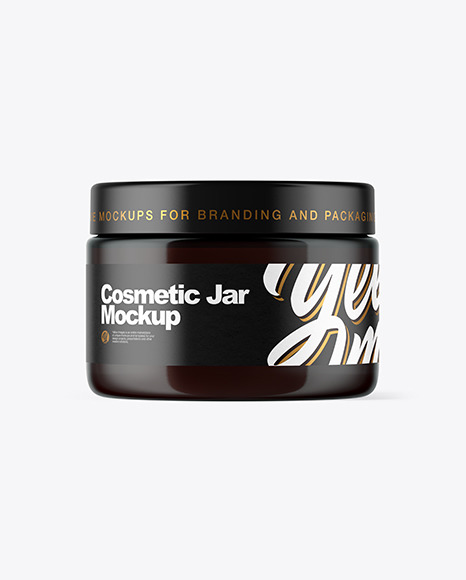 Dark Amber Cosmetic Jar Mockup