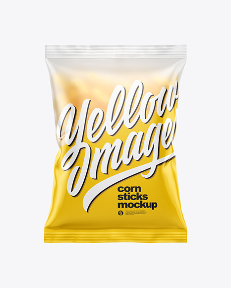 Frosted Bag With Corn Sticks Mockup