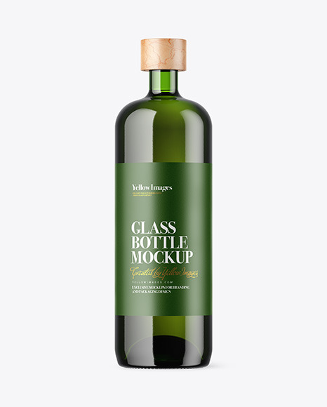 Green Glass Bottle Mockup