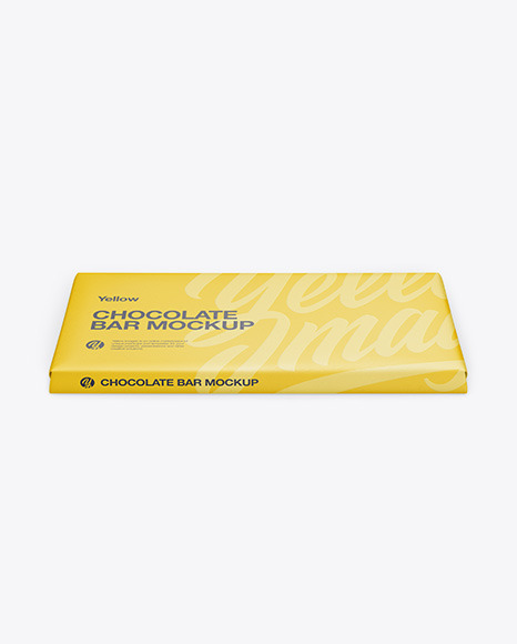 Paper Chocolate Bar Mockup - Front View (High Angle Shot)