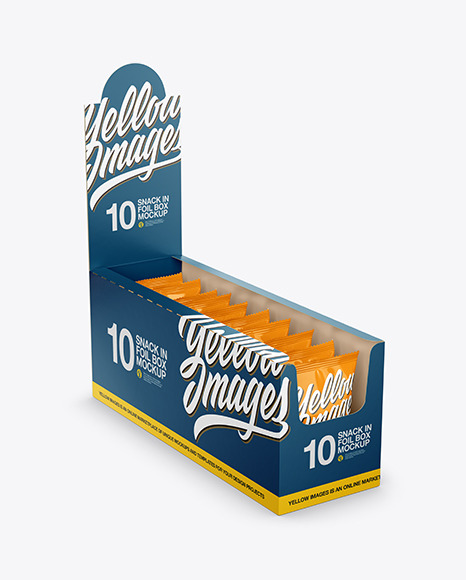 Matte Display Box with Snacks Mockup