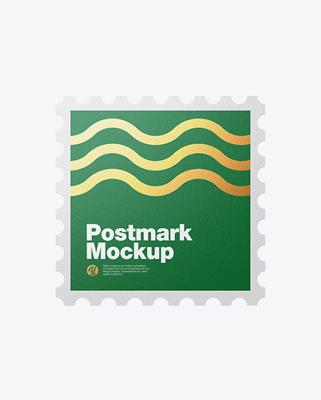 Square Textured Postmark Mockup