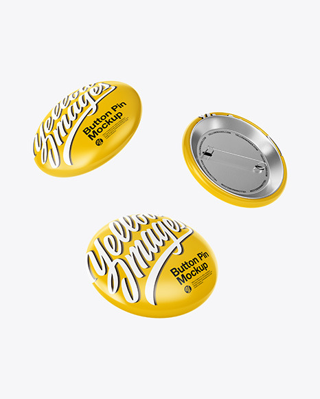 Three Circle Button Pins Mockup