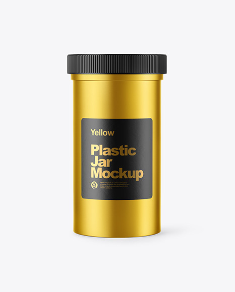 Metallized Plastic Jar Mockup