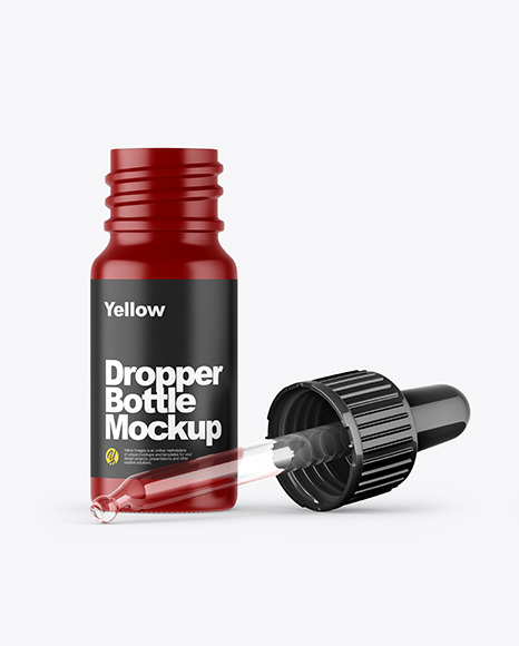 Opened Matte Dropper Bottle Mockup