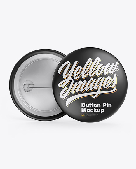 Two Glossy Button Pins Mockup
