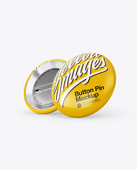 Two Circle Button Pins Mockup