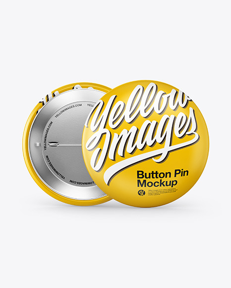 Two Circle Button Pins Mockup