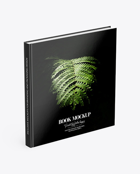 Book w/ Glossy Cover Mockup - High Angle View