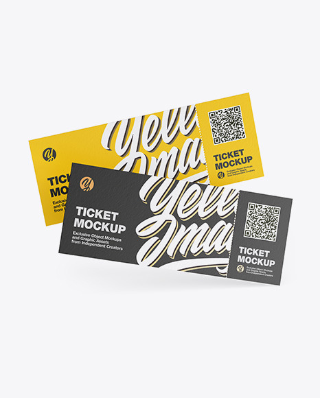 Two Paper Tickets Mockup