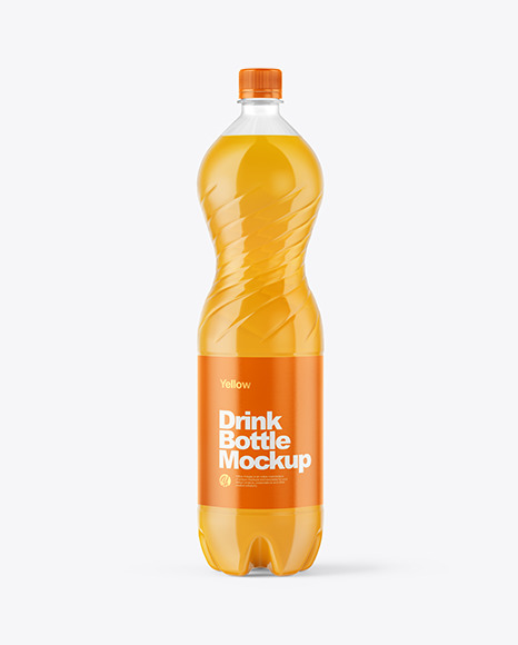 1,5L PET Bottle With Orange Drink Mockup