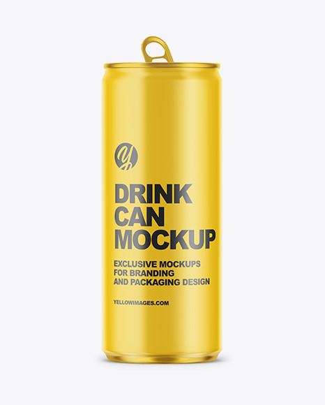 250ml Matte Aluminium Drink Can Mockup