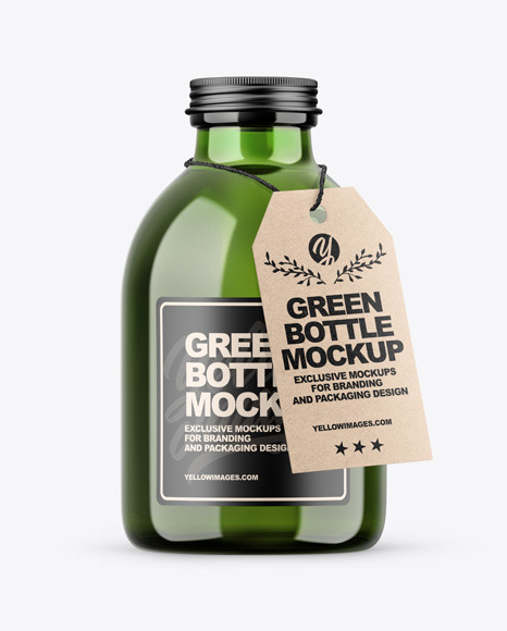 Green Bottle Mockup