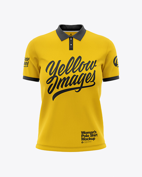 Women’s Short Sleeve Polo Shirt Mockup - Front View