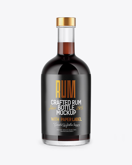 Clear Glass Rum Bottle Mockup