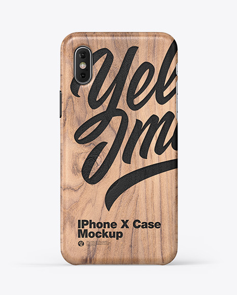 iPhone X Wooden Case Mockup