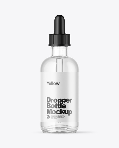 Clear Bottle With Glass Dropper Mockup