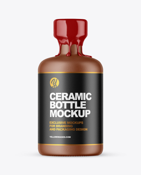 Textured Ceramic Bottle with Wax Mockup