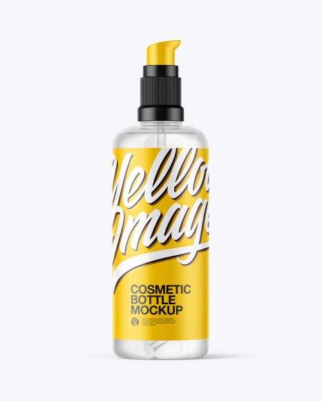 Clear Cosmetic Bottle Mockup