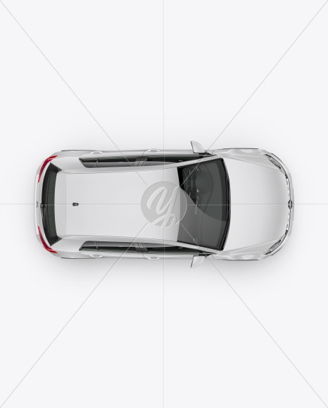 Hatchback 5-doors Mockup - Top View