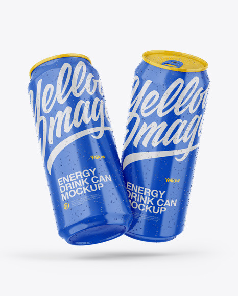 Two Glossy Cans Mockup