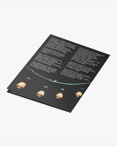 Textured Brochure Mockup - Back Side View