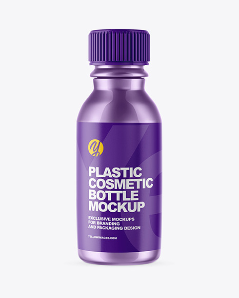 Metallic Plastic Cosmetic Bottle Mockup