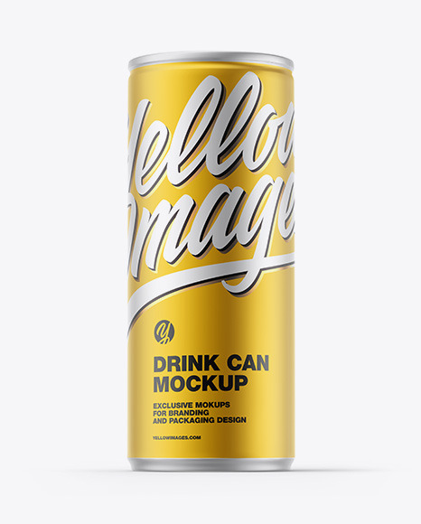 Matte Metallic Drink Can Mockup