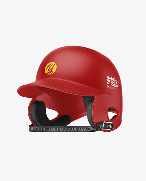 Matte Baseball Helmet Mockup