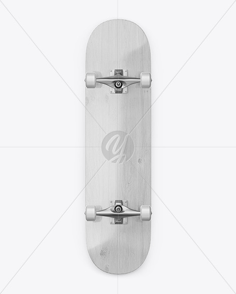 Wooden Skateboard Mockup - Back View