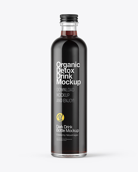 Bottle with Dark Drink Mockup
