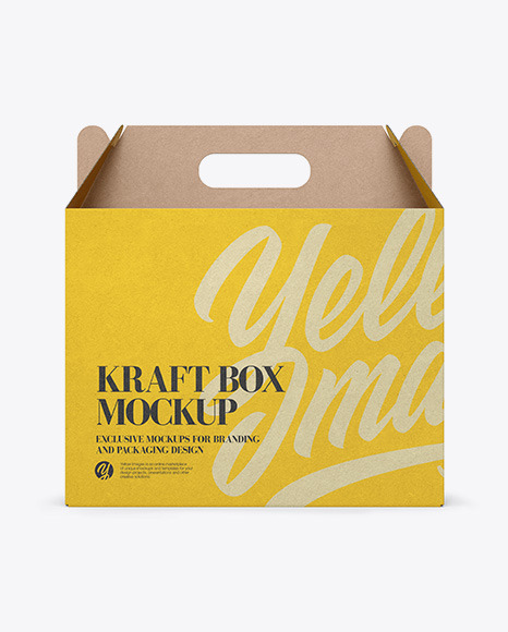 Kraft Box Mockup - Front View