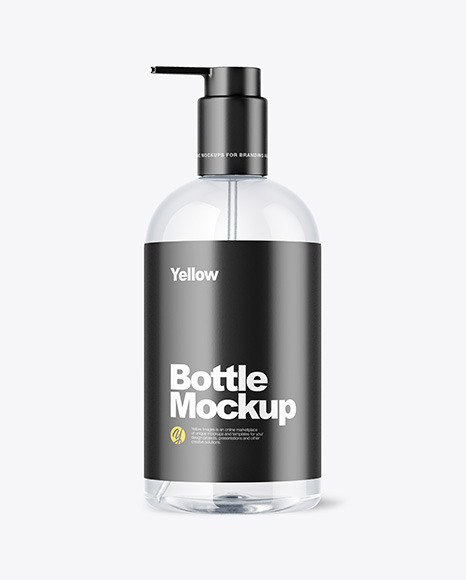 Clear Bottle with Pump Mockup