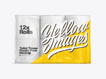 Toilet Paper 12 Pack Mockup - Front view