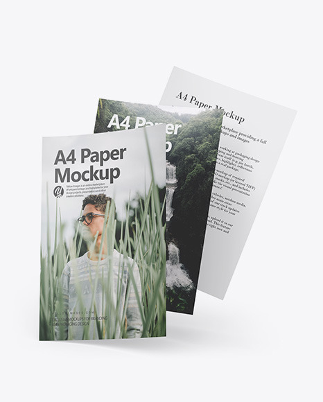 Three A4 Papers Mockup